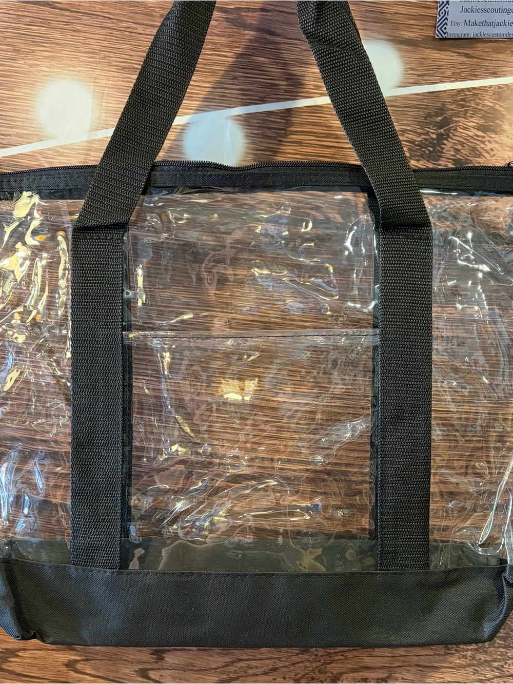 Clear Tote Bag with Black Trim - Carry Bag